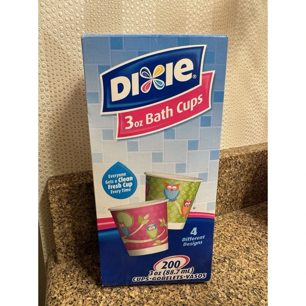 Dixie Bath Cups 3 oz Discontinued Owls 4 Designs Colors Sealed Kitchen Disposabl
